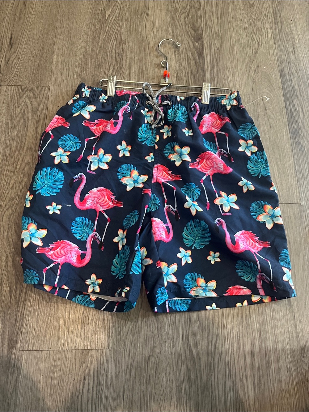Men's Navy Flamingo Print Swim Shorts